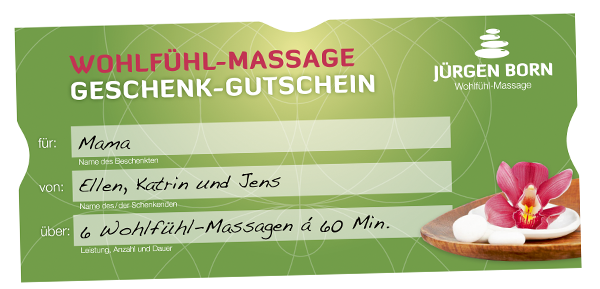 J&uuml;rgen Born Wohlf&uuml;hl-Massage, Gie&szlig;en | Gutschein f&uuml;r Wellness-Massage, Hot-Stone-Massage, Sportmassage, Breuss-Massage, Kosmetische Lymphdrainage, Mobile Massage